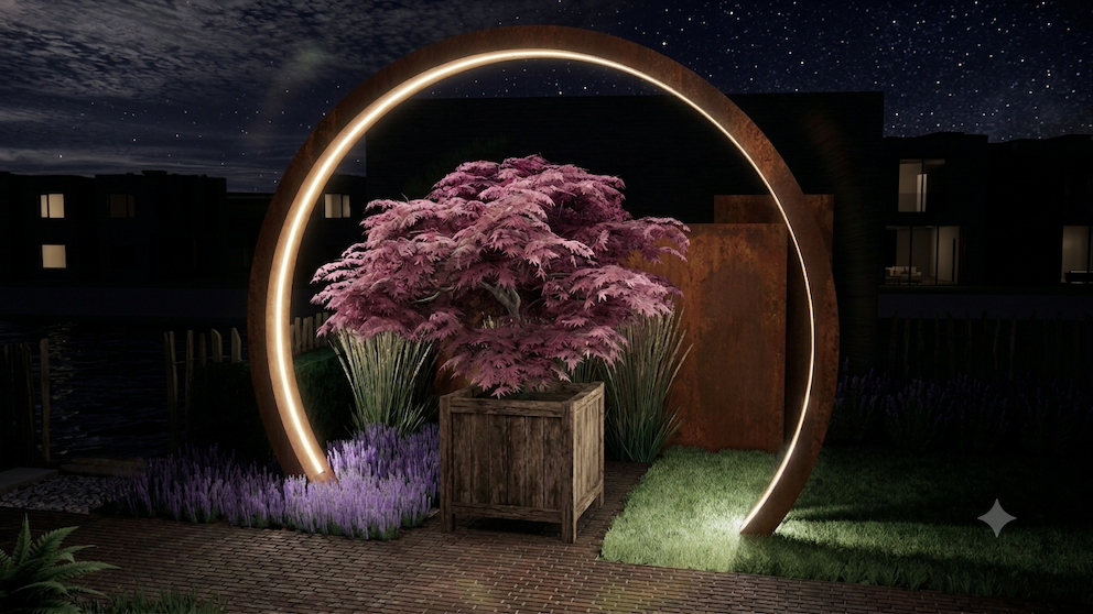 Lichtboog Corten Tuinstudio Van de Polder